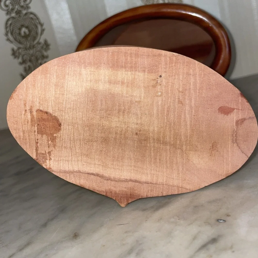 Unique Hand Tooled Bandsaw Box Wood Wooden Drawer‎ Stained Pull Trinket Jewelry